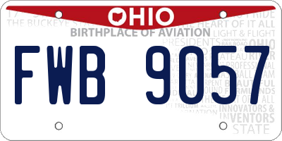 OH license plate FWB9057