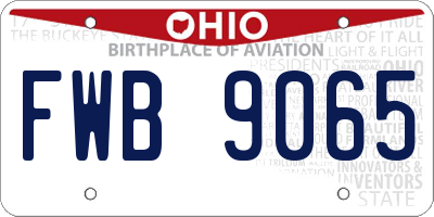 OH license plate FWB9065