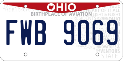 OH license plate FWB9069