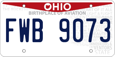 OH license plate FWB9073