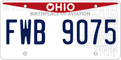 OH license plate FWB9075