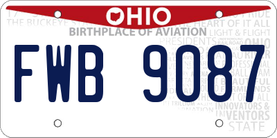 OH license plate FWB9087