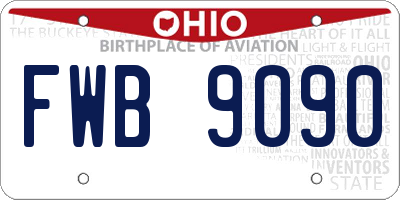 OH license plate FWB9090