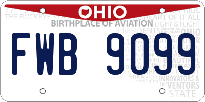 OH license plate FWB9099