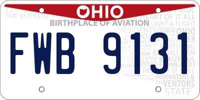 OH license plate FWB9131