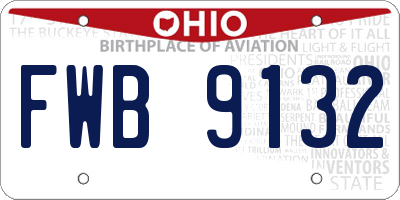 OH license plate FWB9132