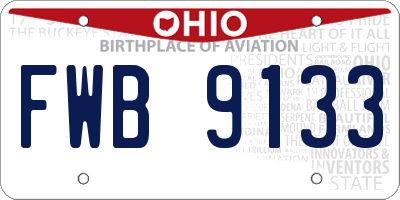 OH license plate FWB9133