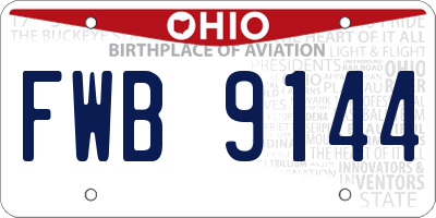 OH license plate FWB9144