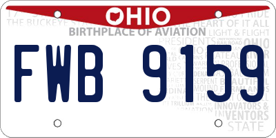OH license plate FWB9159