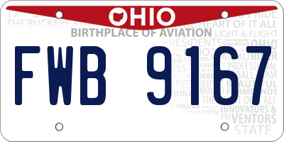 OH license plate FWB9167
