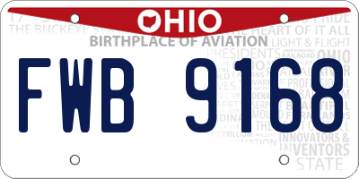 OH license plate FWB9168