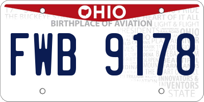 OH license plate FWB9178
