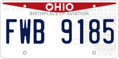 OH license plate FWB9185