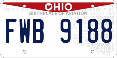 OH license plate FWB9188