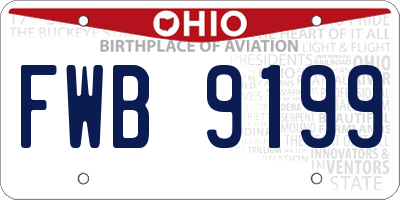 OH license plate FWB9199
