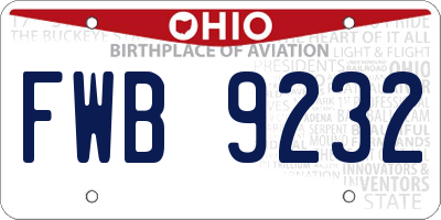 OH license plate FWB9232