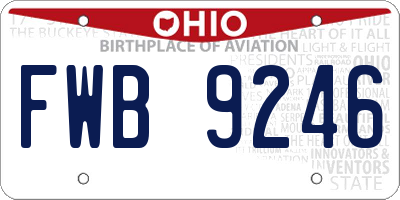 OH license plate FWB9246