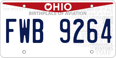 OH license plate FWB9264