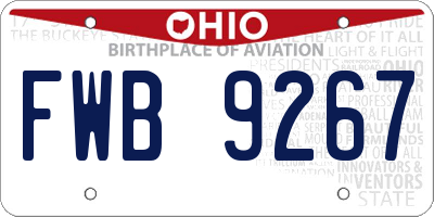 OH license plate FWB9267