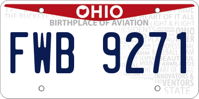 OH license plate FWB9271