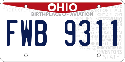 OH license plate FWB9311