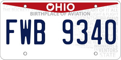 OH license plate FWB9340