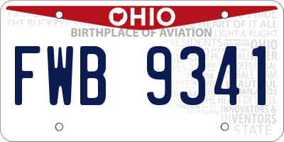 OH license plate FWB9341