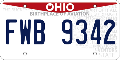 OH license plate FWB9342