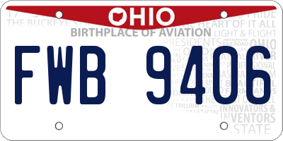 OH license plate FWB9406
