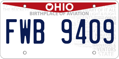 OH license plate FWB9409