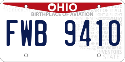 OH license plate FWB9410