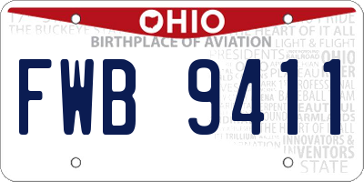 OH license plate FWB9411