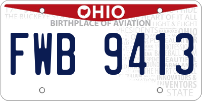 OH license plate FWB9413