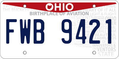 OH license plate FWB9421