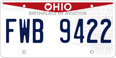 OH license plate FWB9422