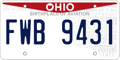 OH license plate FWB9431