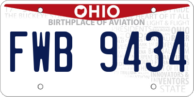 OH license plate FWB9434