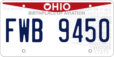 OH license plate FWB9450