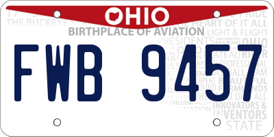 OH license plate FWB9457