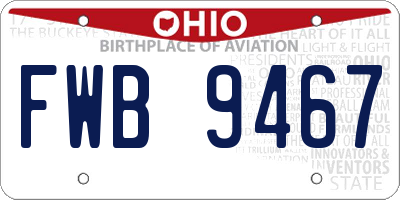 OH license plate FWB9467