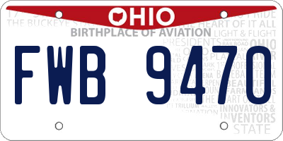 OH license plate FWB9470