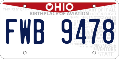 OH license plate FWB9478