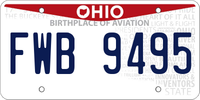OH license plate FWB9495