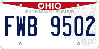 OH license plate FWB9502