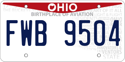 OH license plate FWB9504