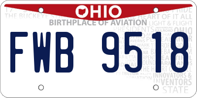 OH license plate FWB9518