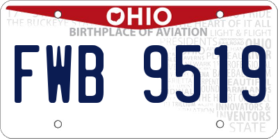 OH license plate FWB9519