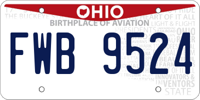 OH license plate FWB9524