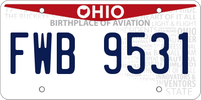 OH license plate FWB9531