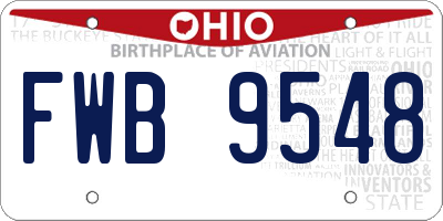 OH license plate FWB9548